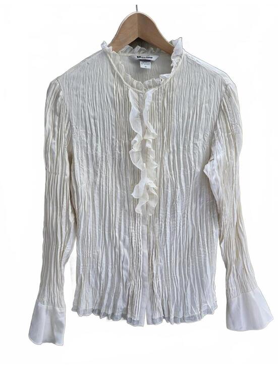 Peter Nygard Tops - Vintage Peter Nygard Pleated Ruffle Front Blouse Size 14 Romantic, Victoriana